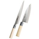 内祝い お返し 送料無料 キッチン用品 調理器具 ギフト 鎚起 刺身 出刃包丁 2本 セット 詰め合わせ ダマスカス鋼 高級刃物鋼 職人 関藤平 日本製 出産内...