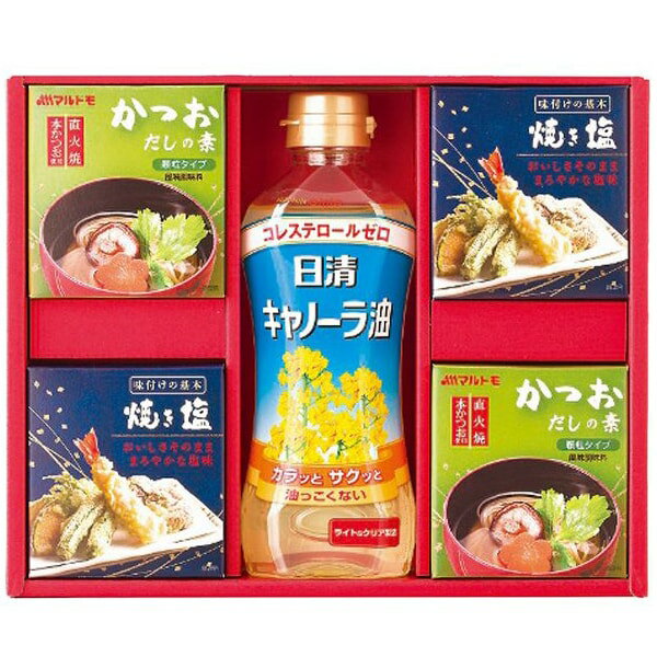 お歳暮 送料無料 調味料 ギフト 日清オイリオ オイル 食用油 キャノーラ油 サラダ油 かつおだし セット..