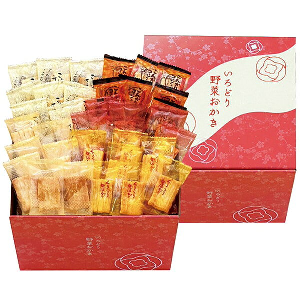 ●商品名/いろどり野菜おかき ギフト IR-4M●商品内容/おかきミックス個包装(トマト・じゃがいも・ごぼう・とうもろこし・かぼちゃ)308g●箱サイズ/約21.5×16.5×21.5cm●重量/約640g●賞味期限/製造日より常温約210日●アレルゲン/乳成分・小麦・かに・ごま・大豆・鶏肉・豚肉・りんご●生産国/日本国産もち米を使用。5種類(トマト・じゃがいも・ごぼう・とうもろこし・かぼちゃ)のお野菜が入ったおかきを便利な個包装にしてバラエティ豊かに詰合せました。※メーカー都合により、デザイン・内容等が変更になる場合がございます。
