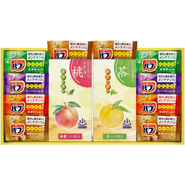 ●商品名/花王 バブ 炭酸力の薬用入浴剤 ギフトセット BB30●商品内容/バブ(40g)×10、薬用入浴剤(20g)×8●箱サイズ/約19.2×34.8×3cm●重量/約714g●生産国/日本心地よいバブの泡と、選りすぐりの入浴剤で癒しの入浴剤ギフト。※メーカー都合により、デザイン・内容等が変更になる場合がございます。メーカー希望小売価格はメーカーカタログに基づいて掲載しています