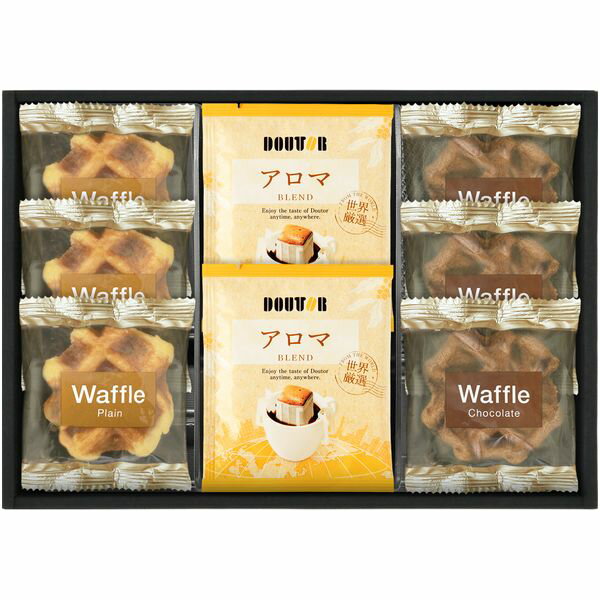 Rakuten - ドトールコーヒー ギフト 珈琲 ドリップコーヒー & 2種類のベルギーワッフル セット 詰め合わせ スイーツ お菓子 焼き菓子 個包装 食品 内祝い お返し 出産内祝い 結婚内祝い 結婚祝い 出産祝い 香典返し 快気祝い 引越し 挨拶 お礼 プレゼント 送料無料 BWGO-20