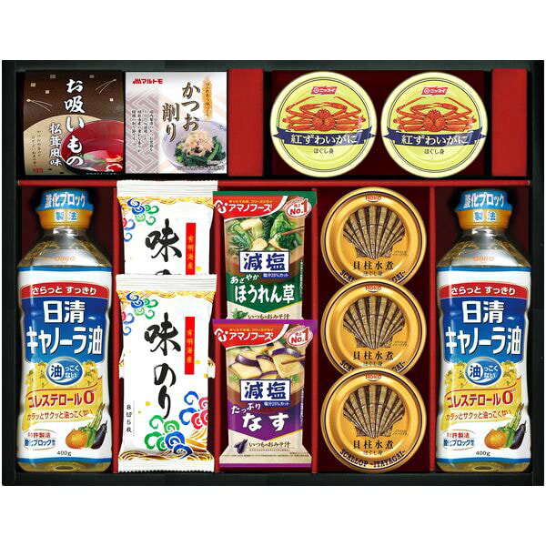 樂天商城 - 日清オイリオ 調味料 ギフト 油 オイル キッコーマン 醤油 アマノフーズ フリーズドライ 味噌汁 缶詰 セット 詰め合わせ 惣菜 食品 内祝い お返し 出産内祝い 結婚内祝い 結婚祝い 出産祝い 香典返し 快気祝い 引越し 挨拶 お礼 プレゼント 送料無料 CA-100