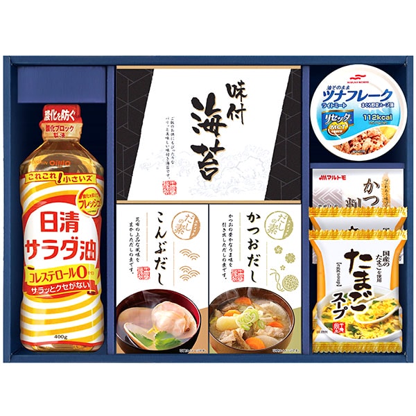 Rakuten - 日清オイリオ 調味料 ギフト 油 オイル サラダ油 味付け海苔 だし スープ 缶詰 セット 詰め合わせ 惣菜 食品 グルメ 食べ物 内祝い お返し 出産内祝い 結婚内祝い 結婚祝い 出産祝い 香典返し 快気祝い 引越し 挨拶 お礼 プレゼント 送料無料 CIH-35R2