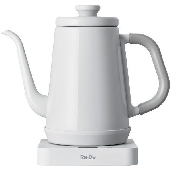 ●商品名/RE・DE KETTLE 温度調節電気ケトル 1L ホワイト RD-K002WT ●商品内容/電気ケトル1L(約26×16.8×23.6cm)×1、取扱説明書(保証書付)、電源プレート 定格電圧/AC100V 50／60Hz・消費...