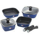 内祝い お返し 送料無料 キッチン用品 調理器具 ギフト 片手鍋 ジャンヌエコール 着脱ハンドル角型鍋 4点 セット 詰め合わせ 台所用品 日用品 雑貨 出産内...