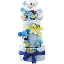 内祝い お返し 送料無料 ベビー ギフト パンパース Sサイズ 50枚入 おむつケーキ ブルー 3段 ホワイトベア セット 詰め合わせ ベビー用品 出産内祝い ...