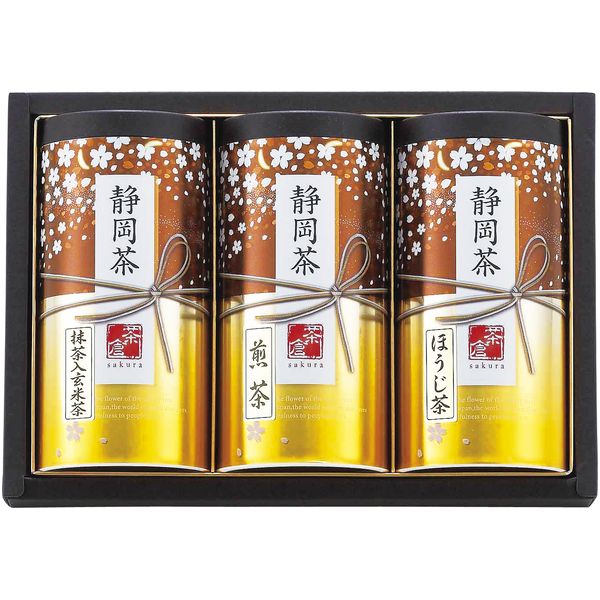 Rakuten - お茶 日本茶 母の日 ギフト 静岡茶 さくら セット 詰め合わせ 緑茶 煎茶 玄米茶 ほうじ茶 静岡産 茶葉 お茶の葉 高級 贈答 飲料 内祝い お返し 出産内祝い 結婚内祝い 結婚祝い 出産祝い 香典返し 快気祝い お祝い返し 引越し 挨拶 お礼 プレゼント S-N403