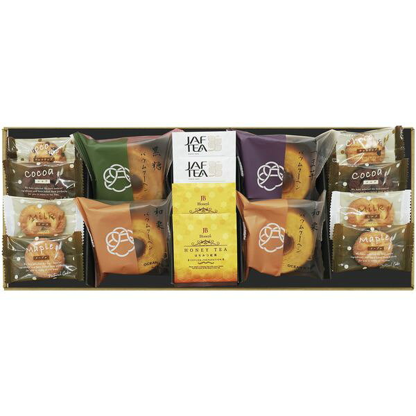 ●商品名/百花茶寮 ティータイムBOX CBT-25●商品内容/バウムクーヘン(和栗×2、黒糖・さつま芋×各1)、神戸のクッキー(ココア・ミルク・メープル・チョコチップ)×各2、紅茶(はちみつ2g・フォレストフルーツ1.5g)×各2●アレルゲン/卵・乳成分・小麦●賞味期限/製造より150日●箱サイズ/約16.2×42×5cmサクッとおいしい神戸のクッキーと和素材のバウムクーヘンを2種の紅茶でティータイムをお楽しみいただけるセットです。※メーカー都合により、デザイン・内容等が変更になる場合がございます。メーカー希望小売価格はメーカーカタログに基づいて掲載しています