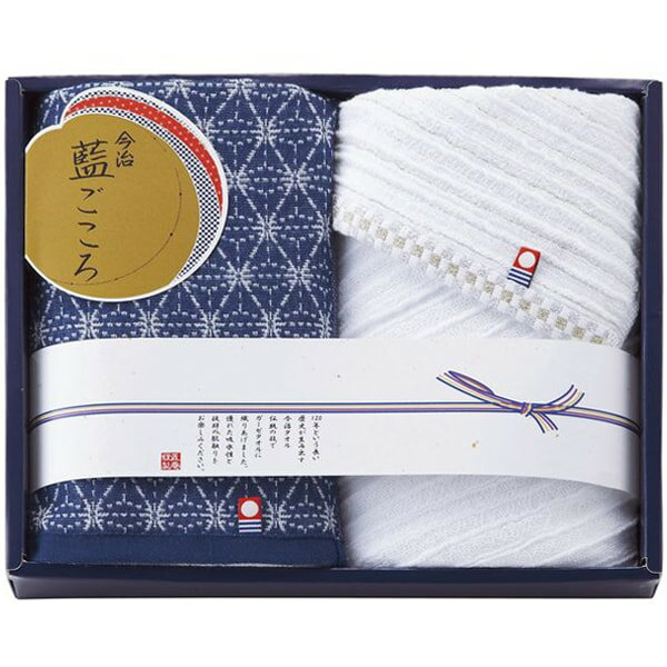 ●商品名/藍ごころ フェイスタオル2P IGB-1925●商品内容/フェイスタオル(約34×70cm)×2●材質/綿100%●箱サイズ/約23.5×29×5.5cm●重量/330g120年という長い歴史が生み出す今治タオル。 伝統の技で織りあげたガーゼタオル。優れた吸水性と抜群の肌触りをお楽しみください。※メーカー都合により、デザイン・内容等が変更になる場合がございます。メーカー希望小売価格はメーカーカタログに基づいて掲載しています