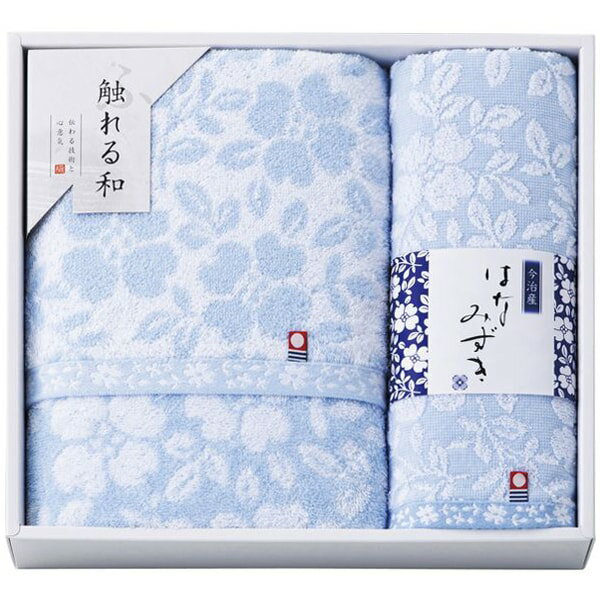 東洋紡 - 今治タオル 母の日 ギフト バスタオル フェイスタオル セット 詰め合わせ はなみずき 花柄 ブルー 水色 綿 高級 高品質 日本製 国産 内祝い お返し 出産内祝い 結婚内祝い 結婚祝い 出産祝い 香典返し 快気祝い お祝い返し 引越し 挨拶 お礼 プレゼント HN-8840
