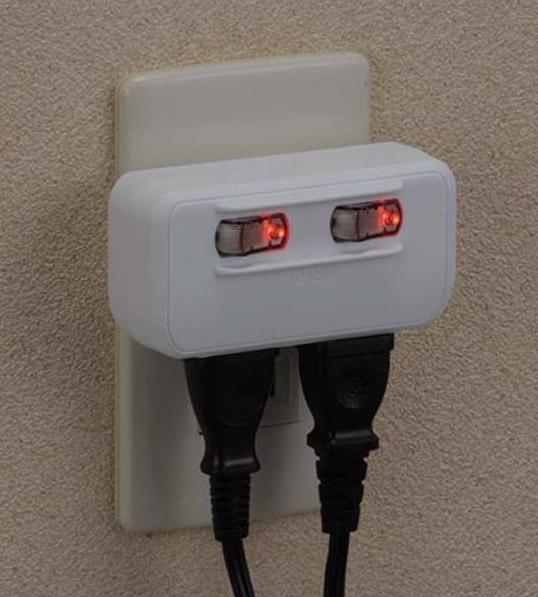 スイッチ付き節電タップ 2個口(差込口) HS-A1758W LED個別スイッチ付き オーム電機 OHM JAN：4971275017580