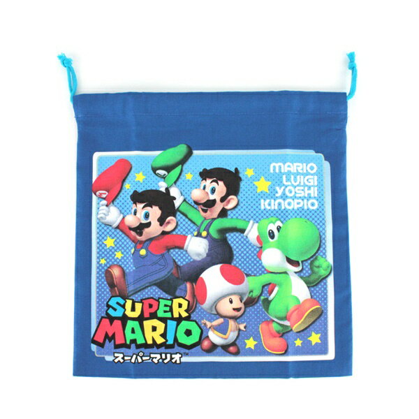 (お盆セール50%OFF)[ゆうパケット可]スーパーマリオ 巾着 給食袋 マリオ バッグ キッズ ボーイズ 学童用品 保育園 幼稚園 小学校 サンアート スーパーマリオ グッズ [M便 1/1]のサムネイル