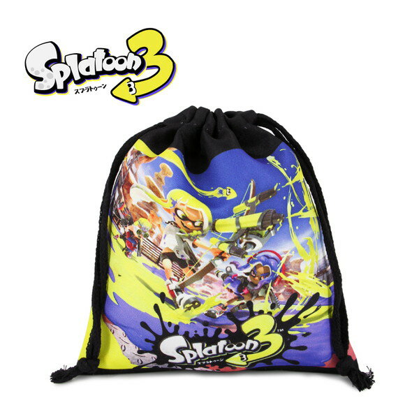 [ゆうパケット可]スプラトゥーン3　巾着（S) グッズ 雑貨 小物入れ 子供用 スプラトゥーン　巾着　小物入れ　子供用　通園　通学　 SPT-957のサムネイル