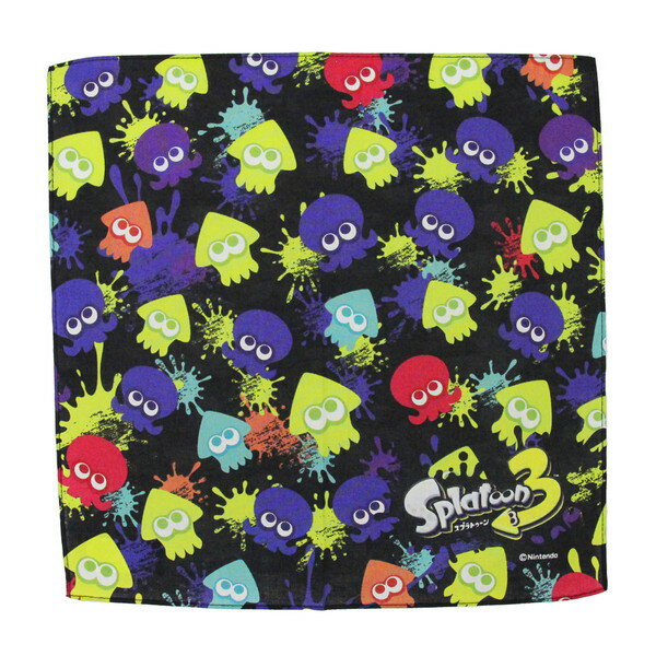 スプラトゥーン3 ハンカチ (イカ＆タコ柄) キャラクター キッズ グッズ 子供 男の...