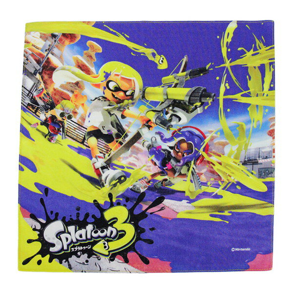 スプラトゥーン3 ランチクロス (イエロー＆ブルー柄) 給食 ナフキン キャラクター ...