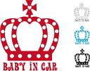 車　子ども　シール　ウォールステッカー　ベビー キッズ ステッカー 王冠　乗ってます 子どもが乗っています BABY IN CAR KIDS IN CAR カーステッカー