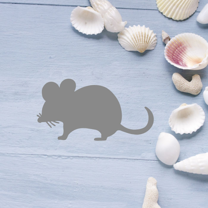 ウォールステッカー ワンコイン 500円 サンプルーねずみ マウス グレー