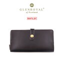 グレンロイヤル 財布（レディース） ≪少々難ありアウトレット品≫GLENROYAL グレンロイヤル 03-6178 CIGAR シガー ブラウン ROUND LONG PURSE ラウンドロングパース フラップ 長財布 ブライドルレザー 財布 本革 スコットランド製 ブランド 人気 アウトレット 訳アリ B品