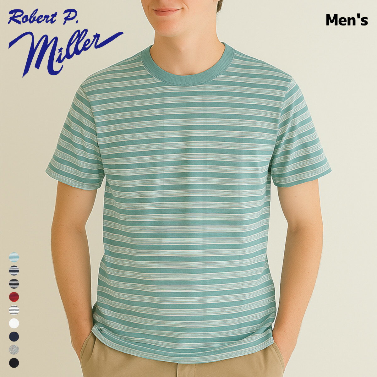 【メンズ】Robert P. Miller ロバートピーミラー 109C Panel-rib Crewneck Tee Tシャツ カットソー パ..