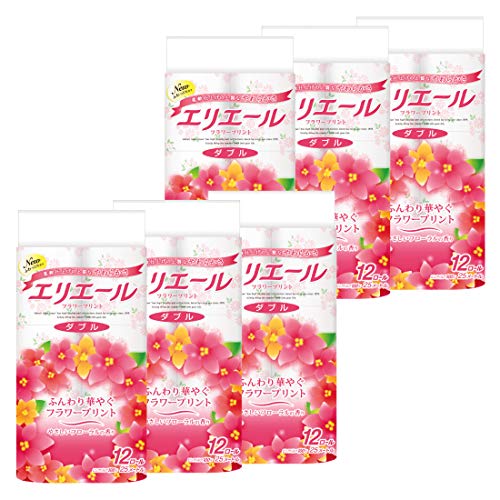 エリエール トイレットペーパー フラワープリント 25m×72ロール(12ロール×6パック) ダブル パルプ100% 優雅な花の香り 【ケース販売】 エリエール トイレットペーパー フラワープリント 25m×72ロール(12ロール×6パック) ダブル パルプ100% 優雅な花の香り 【ケース販売】