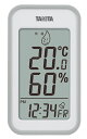 タニタ 温湿度計 大画面 一目で室内環境がわかる 時計 カレンダー アラーム 温度 湿度 デジタル 壁掛け 卓上 マグネット ブルー TT-559 GY