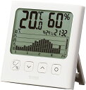タニタ 温湿度計 時計 カレンダー 温度 湿度 デジタル グラフ付 ホワイト TT-580 WH 温湿度の変化を確認(3)