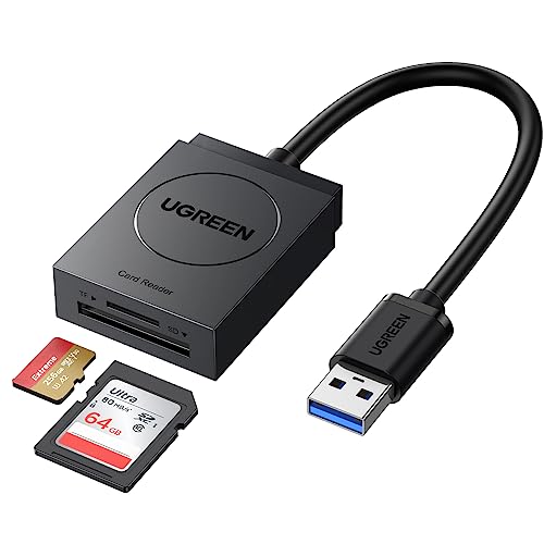 UGREEN カードリーダー USB 3.0 高速 SD TF カードリーダライタ 2スロットカード同時読み書き可能