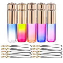 ロールオンボトル ガラス アロマ瓶 5ml コスメ 詰替え 保存容器 遮光 アロマボトル ロールタイプ 精油 香水 小分け用 10本セット(混合色)