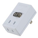 オーム(OHM) 電機 2口タップ袋LEDスイッチ HS-TMP2B2-W