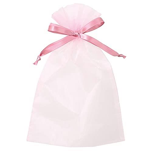 ギフトバッグ 20×29.5cm L ピンク 10枚 オーガンジーバッグ 巾着袋 HEADS OGP-BL