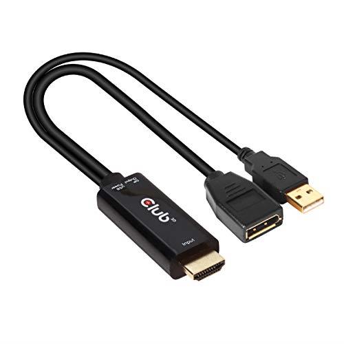 HDMI Male オス to DisplayPort 1.2 Female メス アクティブ アダプタ USB給電付き 4K@60Hz (CAC-1331)