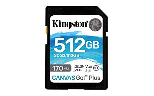 キングストン SDXCカード 512GB 最大170MB/s Class10 UHS-I U3 V30 4K Canvas Go! Plus SDG3/512GB