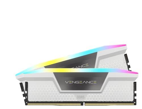 CORSAIR DDR5-6000MHz デスクトップPC用メモリ VENGEANCE RGB DDR5シリーズ (PC5-48000) Intel XMPメモリキット 64GB ホワイト [32GB×2枚] CMH64GX5M2B6000C40W