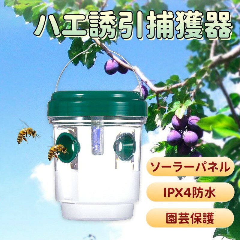 Rakuten - ソーラー捕虫ライト 虫取り コバエ取り ハエ誘引捕獲器 ソーラー 水誘引式 透明バチ クロバエキャッチャー コバエ対策 キンバエトラップ ベランダ パティオ キャンプ 屋外 庭 ガーデン 果樹園 園芸保護 再利用可能 ガーデニング