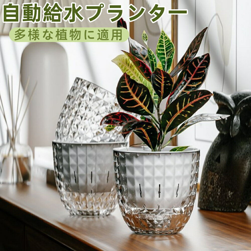 Rakuten - 【2026新開発・】給水プランター 植木鉢 自動給水 自己給水 水耕栽培 観葉植物 底面給水鉢 リビング デスク キッチン トイレ 玄関 室内 多肉植物 花 カクタス用 ハーブ鉢 花鉢栽培適用