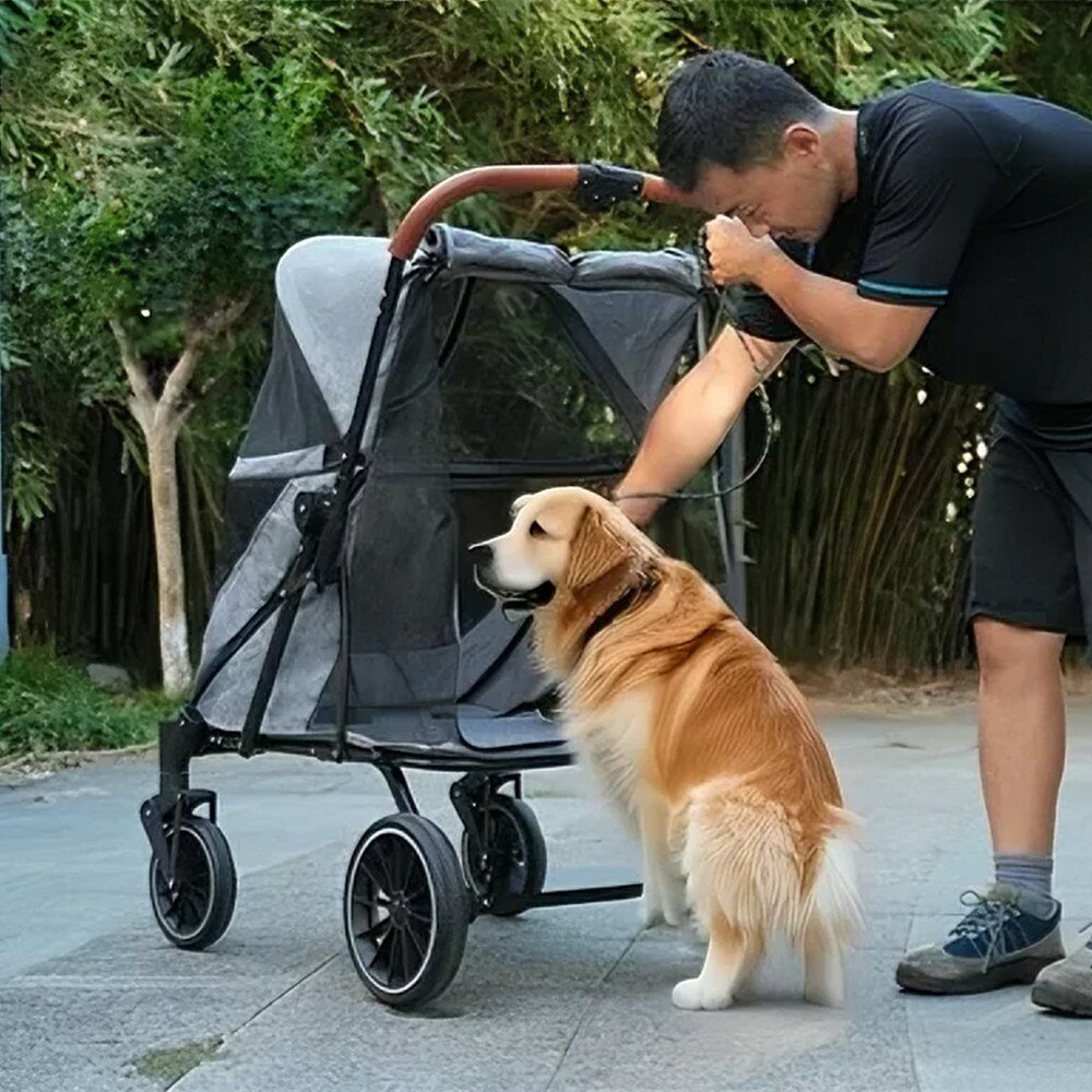 ＼新発売 最短当日発送／ ペットカート 耐荷重50kg 大型犬対応 前後ドア 乗りやす...