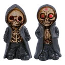 2点セット ハロウィン ドクロ 立ち姿骸骨人 装飾品アイデアお化け祭り 恐怖仮面人間 樹脂 細工置物ライト変換可能