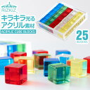 RiZKiZ アクリル 積み木 キューブ型 25ピース 知育 透明 クリア アクリル 樹脂 カラフル つみき 積木 ブロック 色遊び 色彩遊び デザインつみき ...