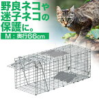 動物 捕獲器 Mサイズ 25x66x26cm 小動物 猫用 踏板式 バネ式 アニマルキャッチャー 飼い猫 迷子猫 野良猫 犬 猫 イタチ 小動物 害獣 保護 捕獲 動物捕獲器 動物用捕獲器 吊りエサ 踏み板式 1年保証 ●[送料無料]