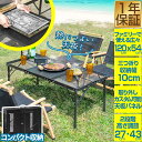 FIELDOOR アウトドア テーブル メッシュ IGT互換 折りたたみ 軽量 幅120cm×54cm 高さ27/43cm 2段階 高さ調整 コンパクト 耐熱 ...