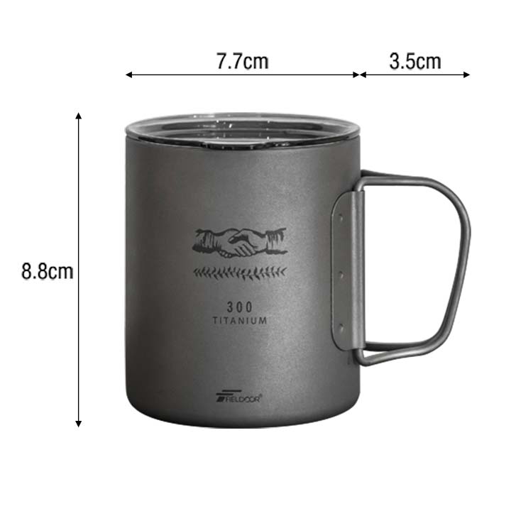 1年保証 FIELDOOR チタン マグカップ 飲み口ふた付 300ml チタンマグ コップ チタンカップ ダブルマグ チタン製 蓋つき フタ付き ダブルウォール 二重 軽量 タンブラー キャンプ用食器 アウトドア バーベキュー キャンプ用品 おしゃれ ●[送料無料]通販格安セール情報　楽天　通販
