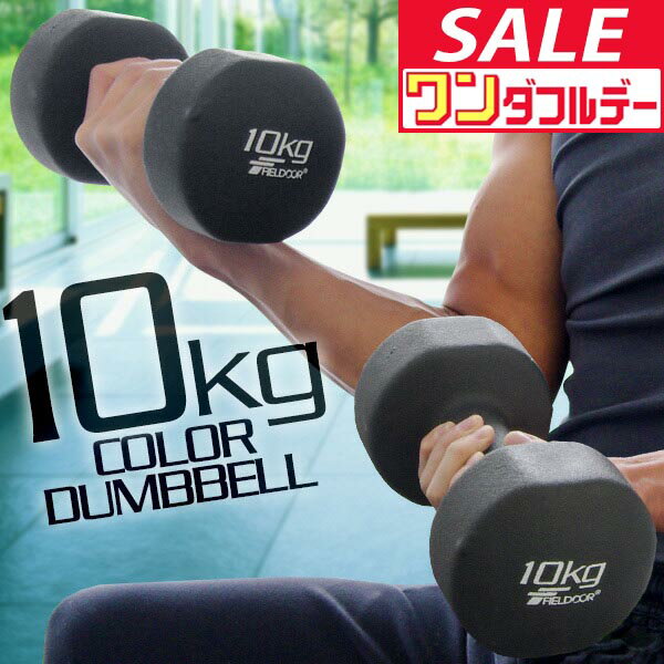 【12/1ワンダフルデー特価】ダンベル 10kg 2個セット カラーダンベル セット 合計 20kg 筋トレ グッズ トレーニング 男女兼用 男性 女性 メンズ レディース 鉄アレイ 鉄アレー インナーマッスル 筋力 自宅 ●[送料無料]