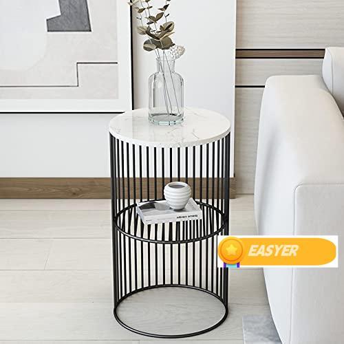 サイドテーブル 大理石 テーブル おしゃれ ゴールド 大理石調 ベッドサイドテーブル 玄関 アイアン アンティーク風 白 お洒落ゴールド モダン 高級 大理石柄 丸