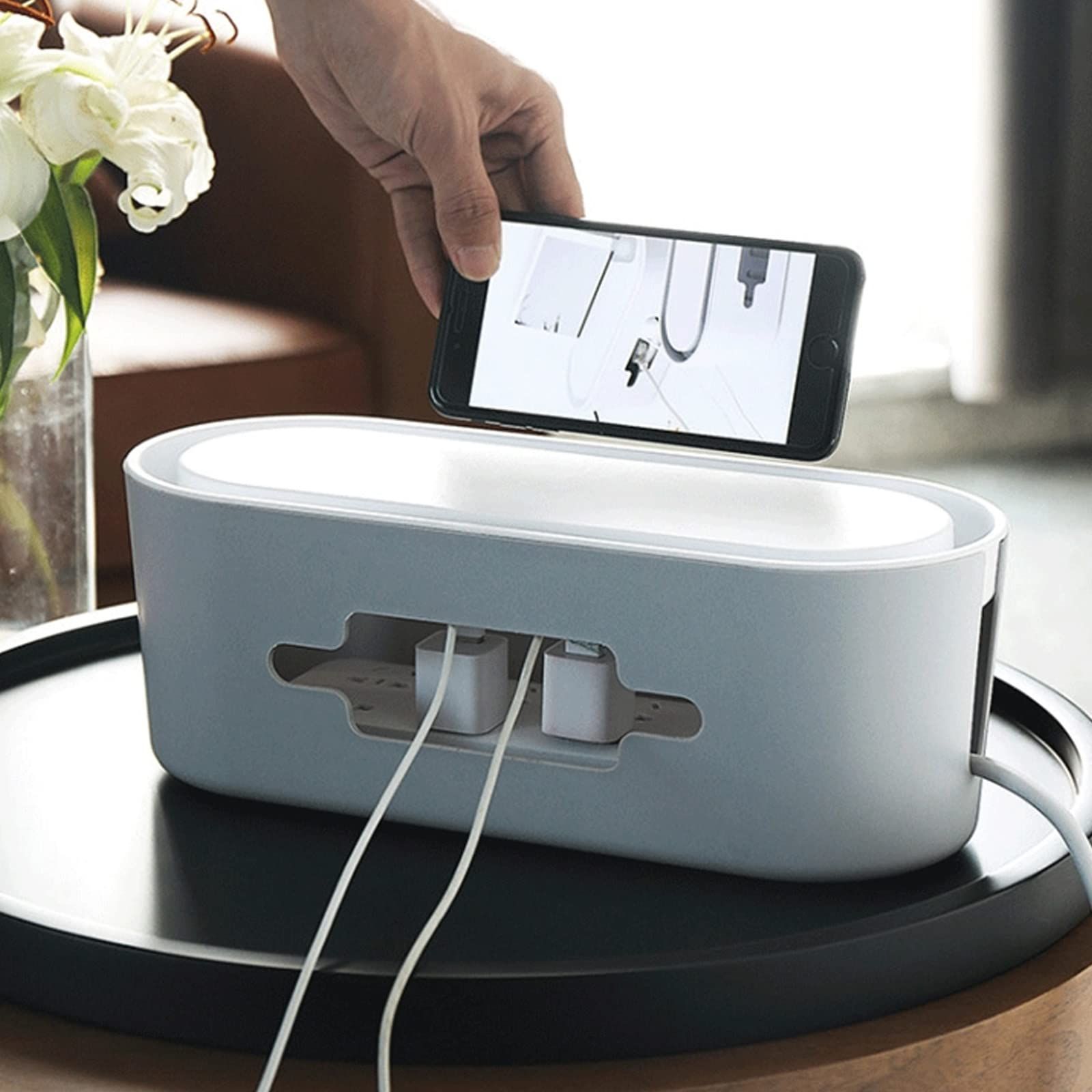 ケーブルボックス 2個セット 卓上 配線隠し ケーブル収納 ボックス 電源タップ 電源コード 整理整頓 収..