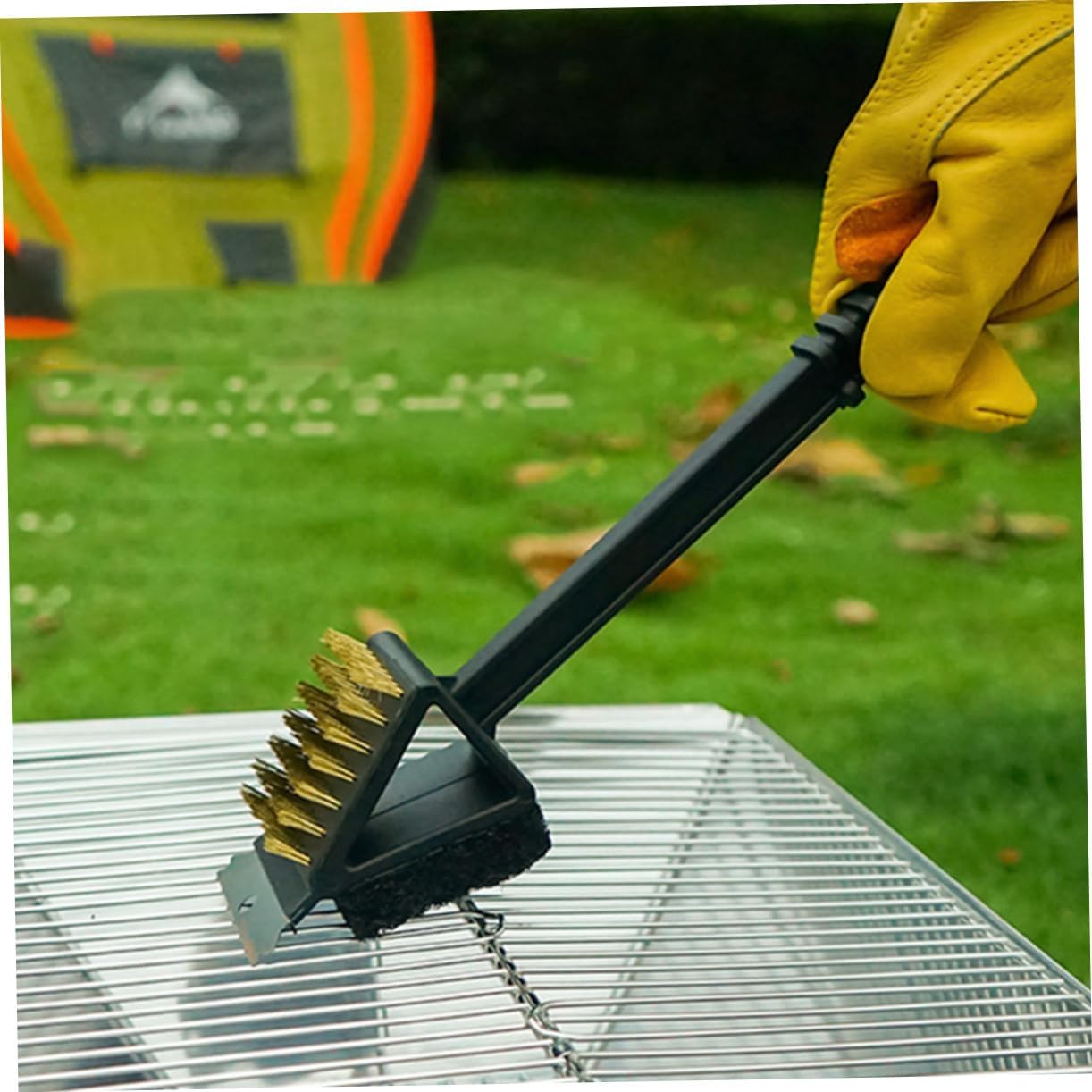 2個 クリーニングブラシ 炭火焼き 屋外グリル用グリルクリーナー 洗浄スクラバー グリル掃除ブラシ ガスグリル グリルブラシ 3 in 1 ブラシ プラスチック 父の日(4)