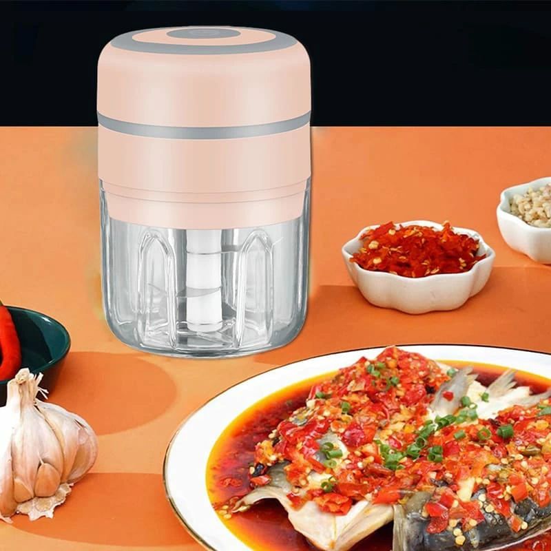 みじん切り器 電動 250ML チョッパー フードプロセッサー USB充電 野菜カッター みじん切りカッター 父..