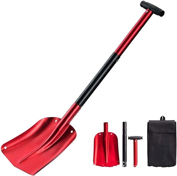 雪かきスコップ 長さ調節 雪かきスコップアルミ合金仕様 除雪かき 107cmまで長さ調節が可能 除雪スコップ車載 アルミ 省力設計 /組み立てが簡単/車用除雪用具 専用収納バッグ付き