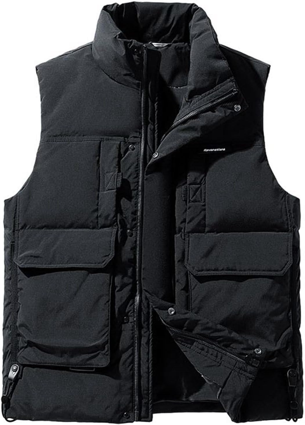 楽天HAPPYAGING冬用ベスト 軽防寒ベスト 中綿ベスト ユニセックス 暖かい あったか 立ち襟 防寒 ゆったり 大きいサイズ ジップアップ 無地 秋冬 ポケット付き カジュアル 通勤通学 登山 アウトドア