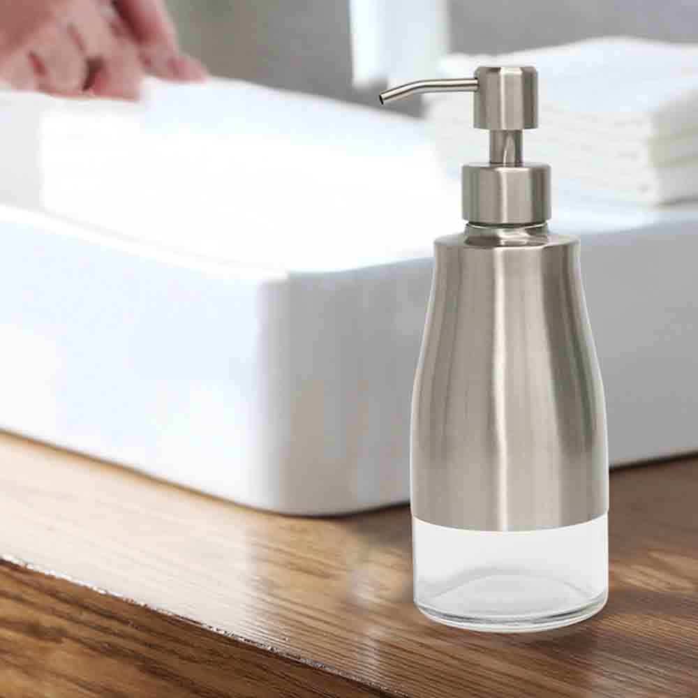 押 手動 350ml シャンプデイスペンサー 洗剤ボトル ハンドソープディスペンサー 10%クーポン】詰め替え用キッチンディスペンサー