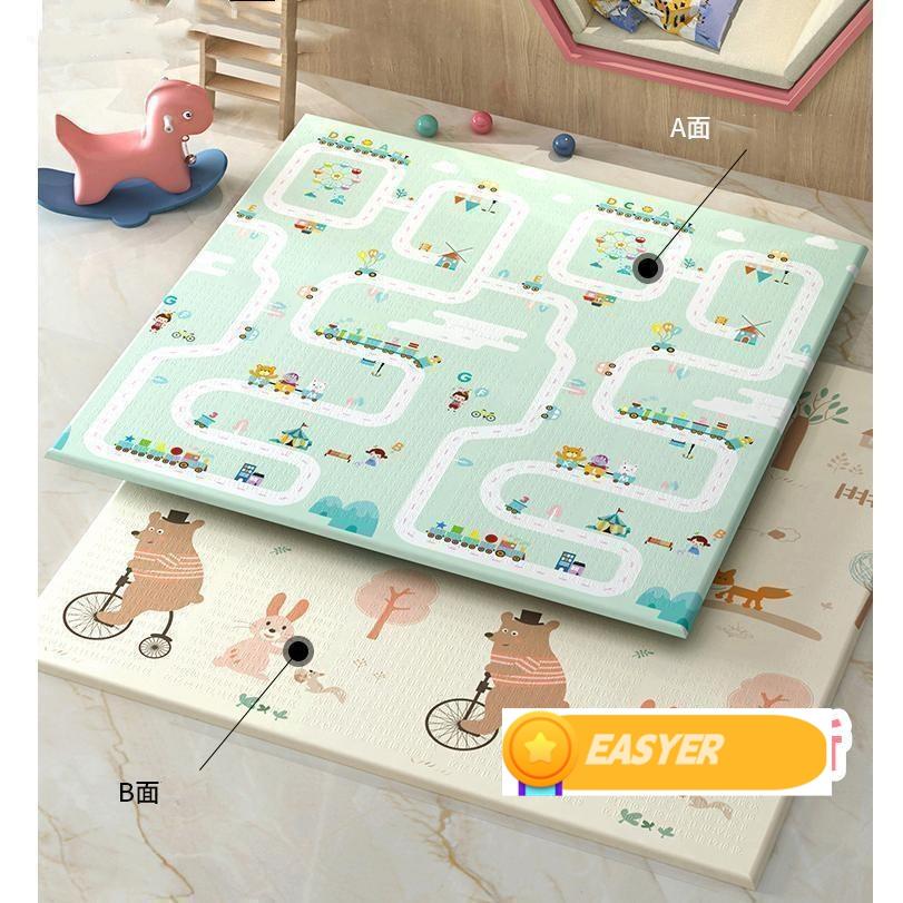2025大判 2cm極厚 防水 ベビーマット 図形認知 プレイマット 200x180cm 両面式 赤ちゃん キッズ 子供 可愛い 遊びマット